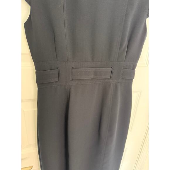 Calvin Klein Women’s Black Button Front Belted Sheath Dress Size 8 Office Work - Picture 4 of 8